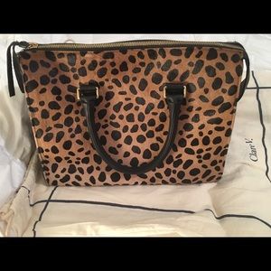 Clare V Leopard Sandrine bag